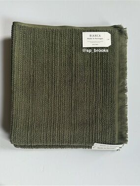 🎁2PC BIANCA Bath Towels - Forest Green Boucle Textured Pattern - 100% Cotton